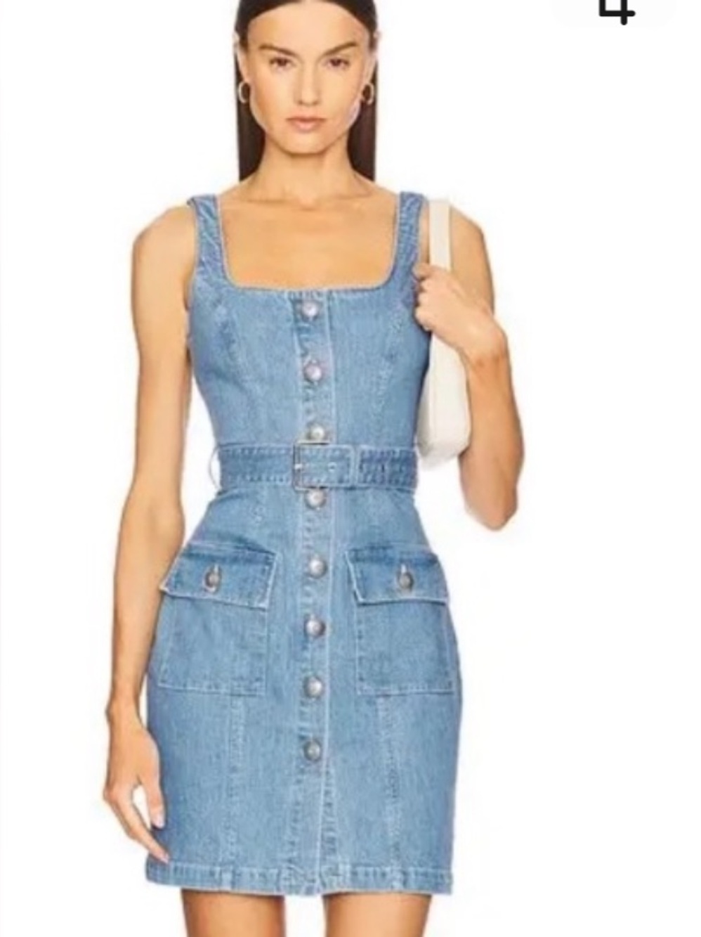 NWT L'AGENCE Denim Midy Belted Sleeveless Mini Dress Retail $515. Size 8